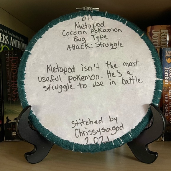 Pokemon punch needle wall hanging - Metapod - Picture 2 of 3